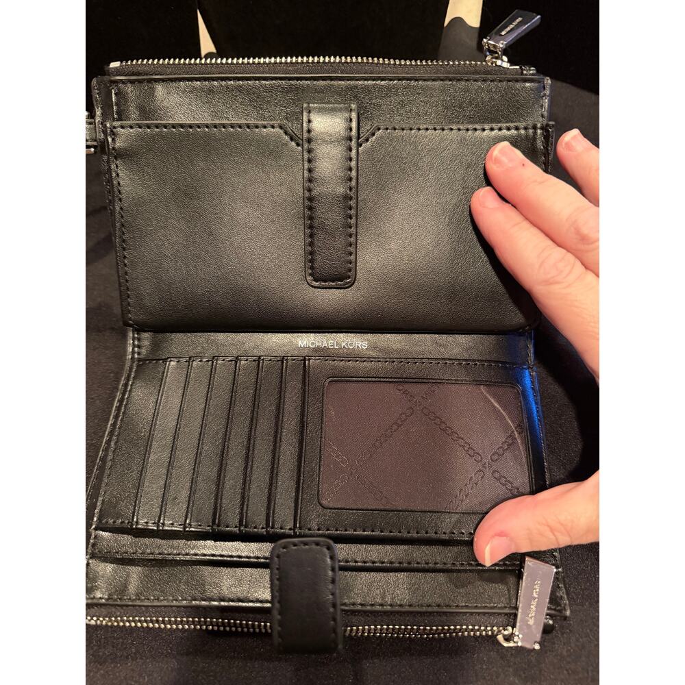 Michael Kors Black Jet Set Travel Continental Wristlet New Without Tags - Picture 5 of 8